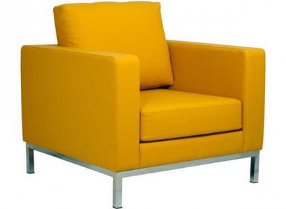 Gelber Sessel Moderner Arbeitszimmer Relaxsessel Kunstleder Einsitzer